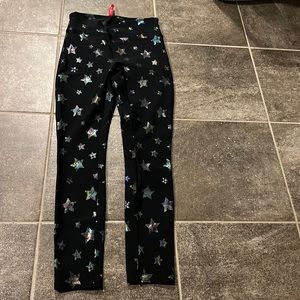 Little Girl's & Girl's Faux Leather Star Leggings Large (14) - SPANX Brand